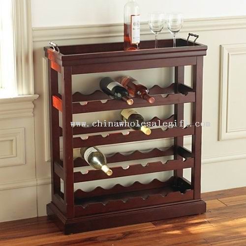 wooden wine shelf